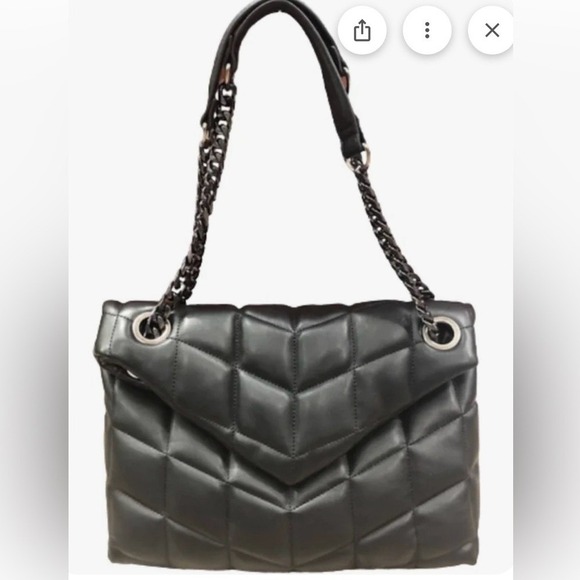Sondra Roberts Handbags - Sondra Roberts Black Quilted Shoulder Bag with Chain Straps